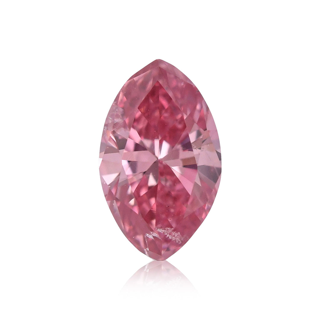 0.14 Carat Fancy Vivid Pink Marquise Diamond (I1) GIA