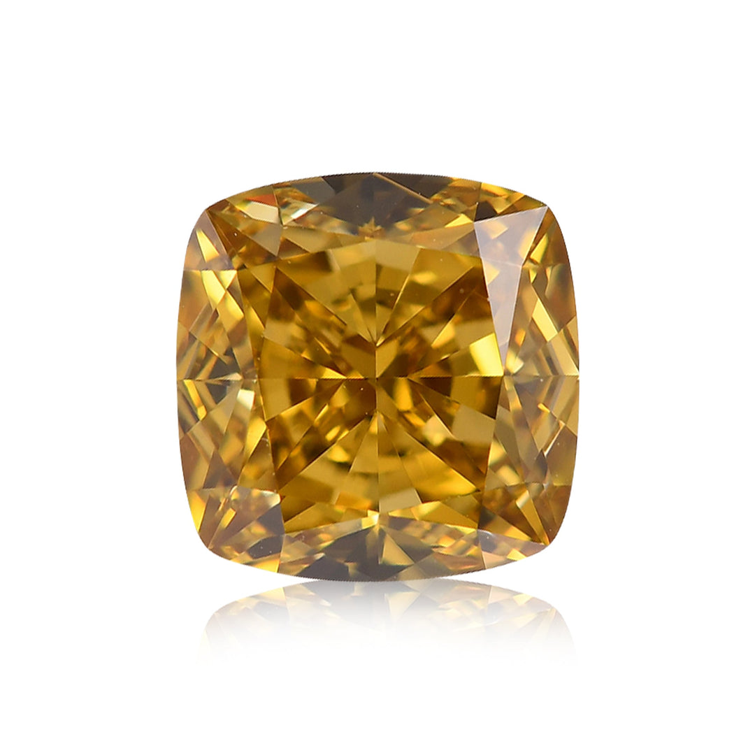 2.01 Carat Fancy Deep Brownish Yellow Cushion Diamond VVS2 GIA