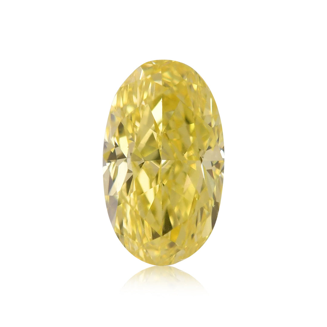 0.30 Carat Fancy Vivid Yellow Oval Diamond VS1 GIA