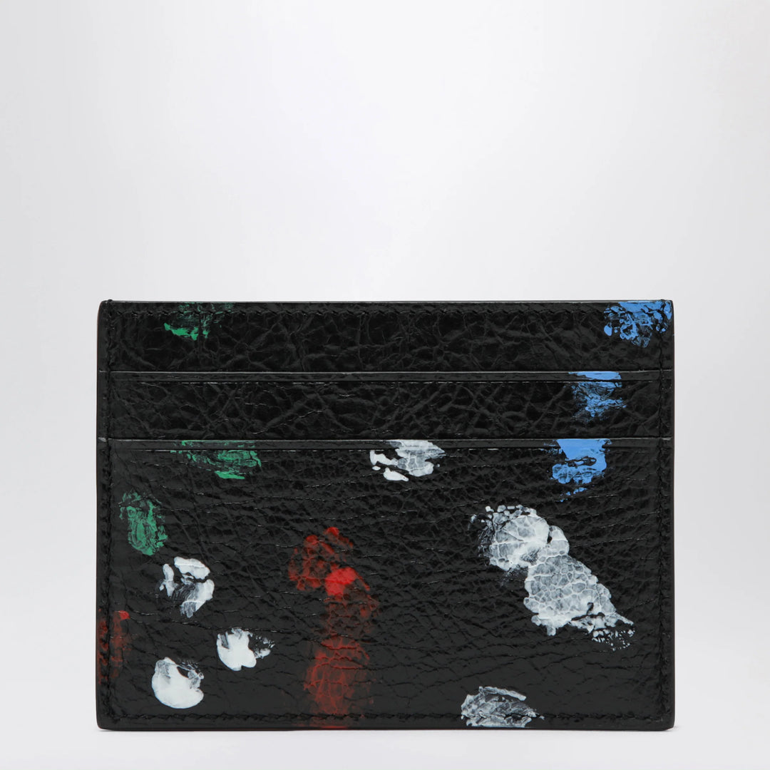 Balenciaga - Cash leather card holder with painter’s print