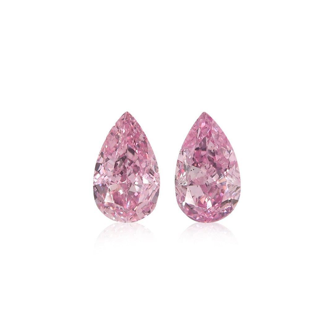 0.18 Carat Fancy Intense Purplish Pink Pear Diamonds (VS)