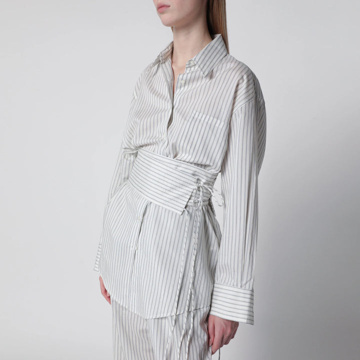 Róhe - Silk striped shirt with belt