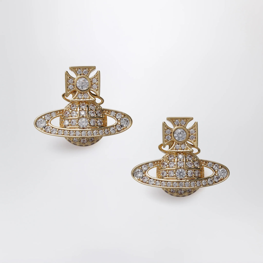 Vivienne Westwood - Orb earrings in gold-tone metal with crystals