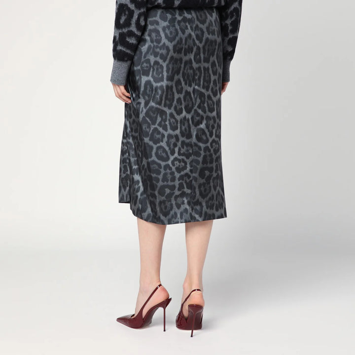 Stella McCartney - Leopard midi skirt with knot