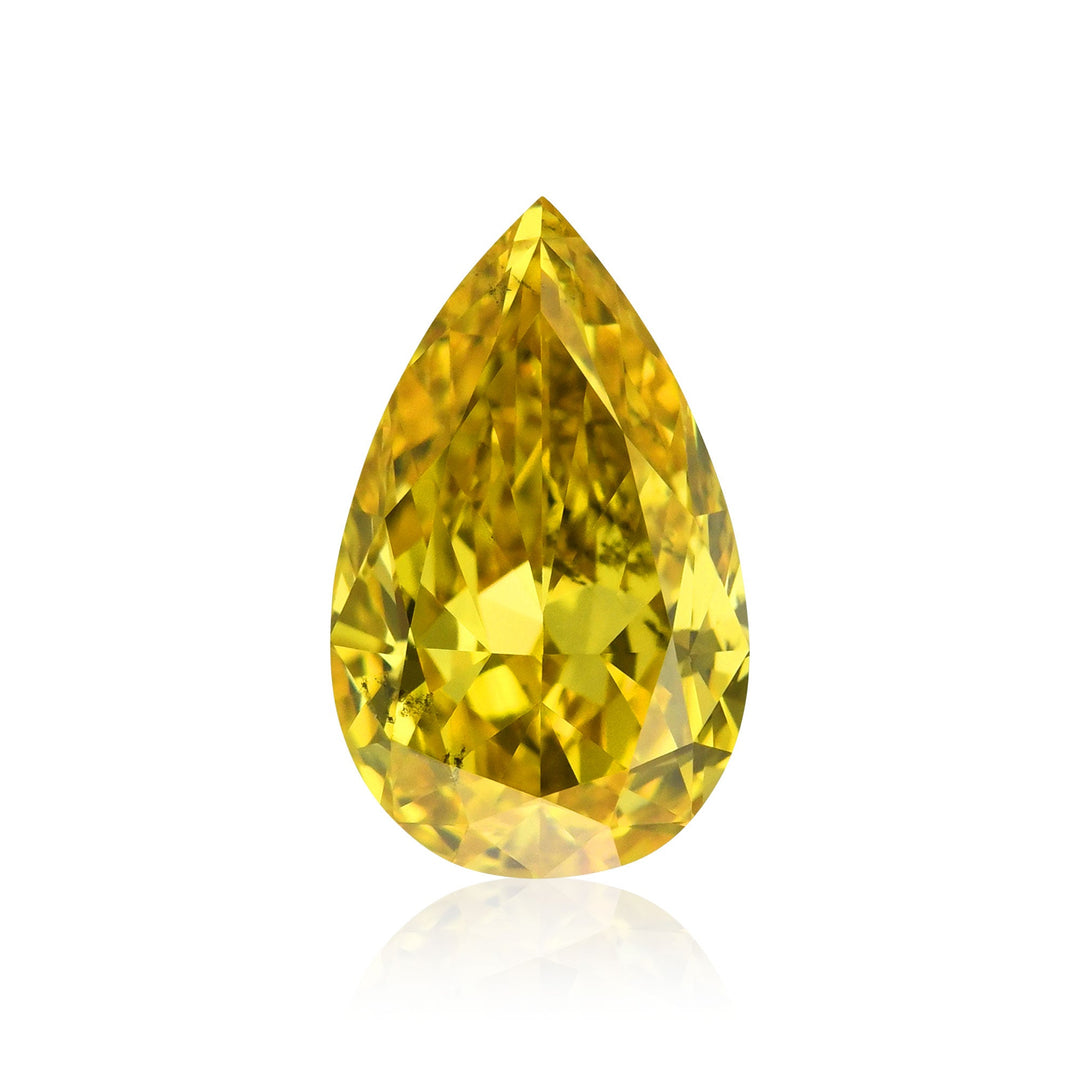 1.01 Carat Fancy Vivid Yellow Pear Diamond SI1 GIA