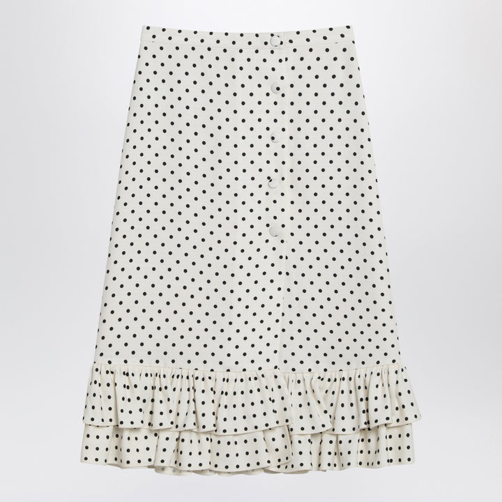 Valentino Ivory polka-dot skirt with ruffles