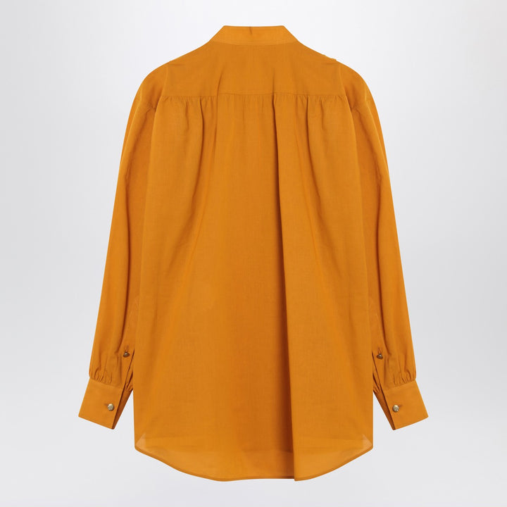 Valentino Ochre yellow shirt with beads and lace