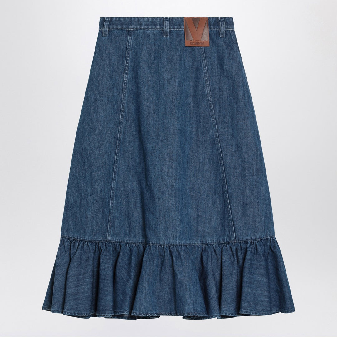 Valentino Blue denim midi skirt