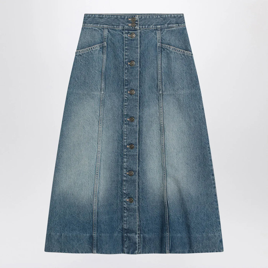 Valentino - Washed denim midi skirt Brand Skirts 38  IT