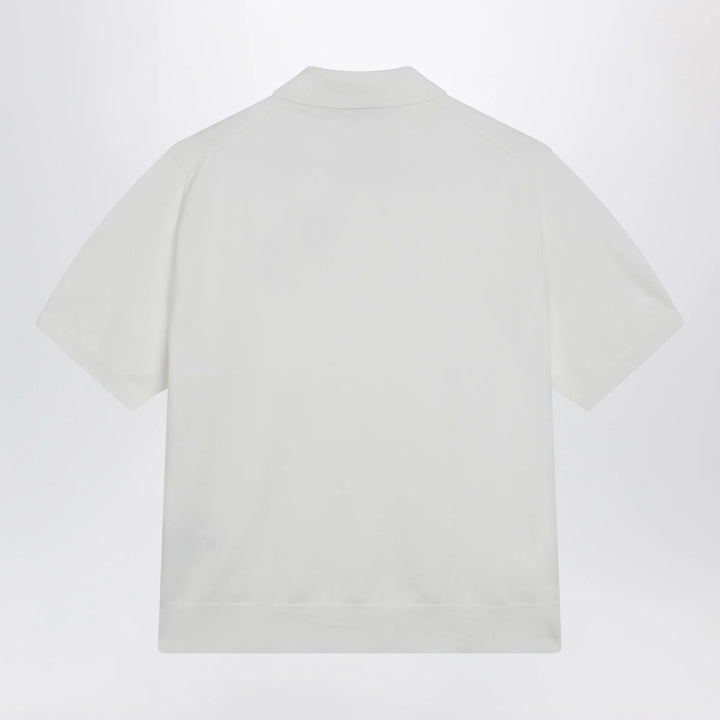 Polo Ralph Lauren - White cotton polo-collar sweater