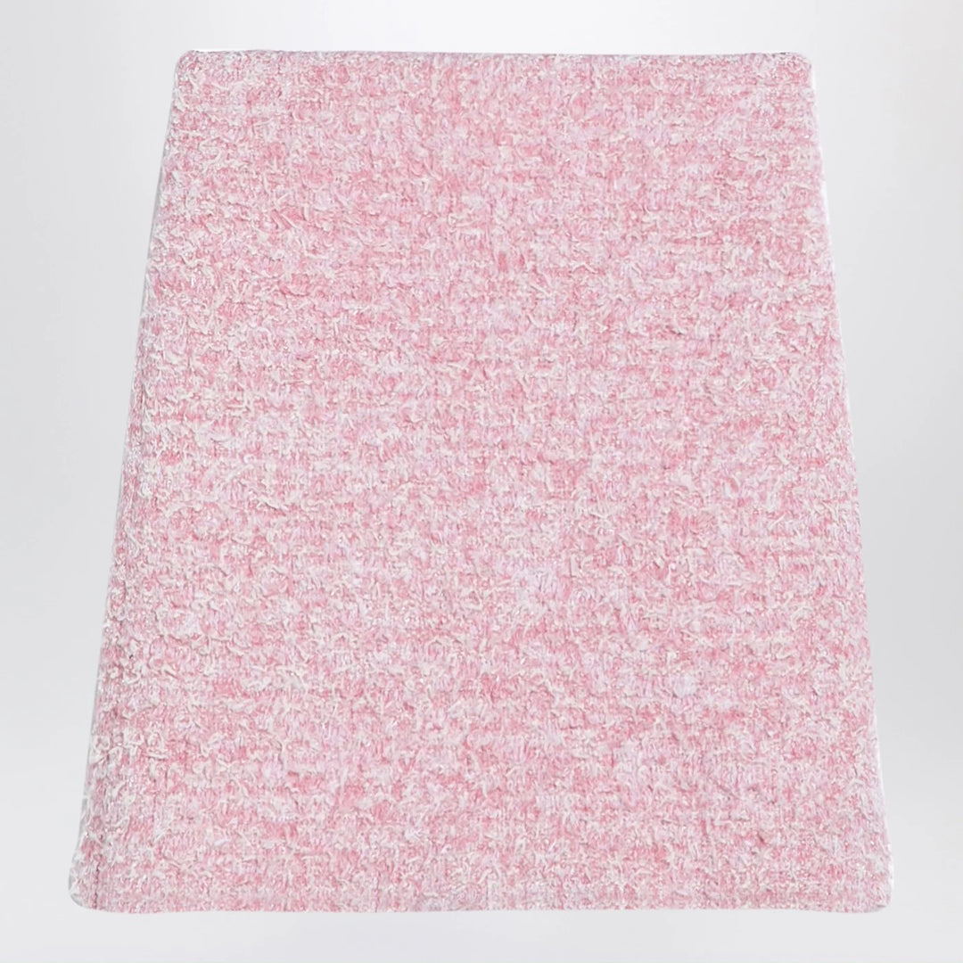 Balenciaga - Pink cotton blend tweed mini skirt