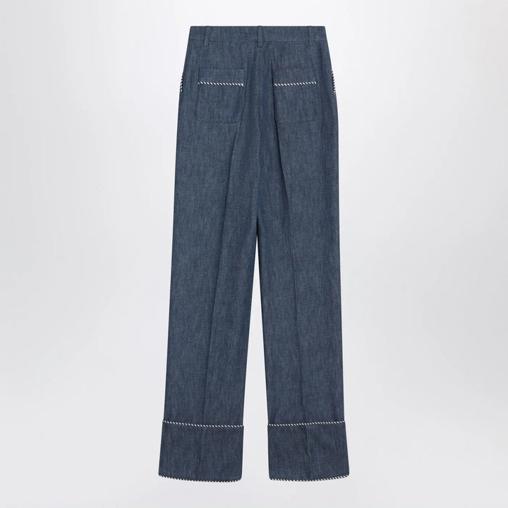 Valentino - Blue trousers in Chambray Denim
