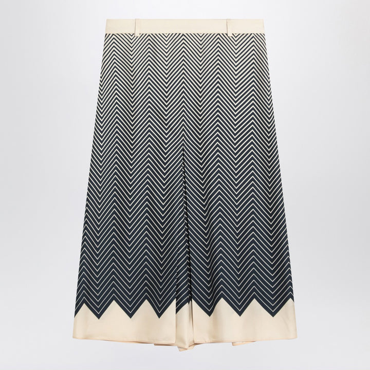 Valentino Blue/ivory silk skirt