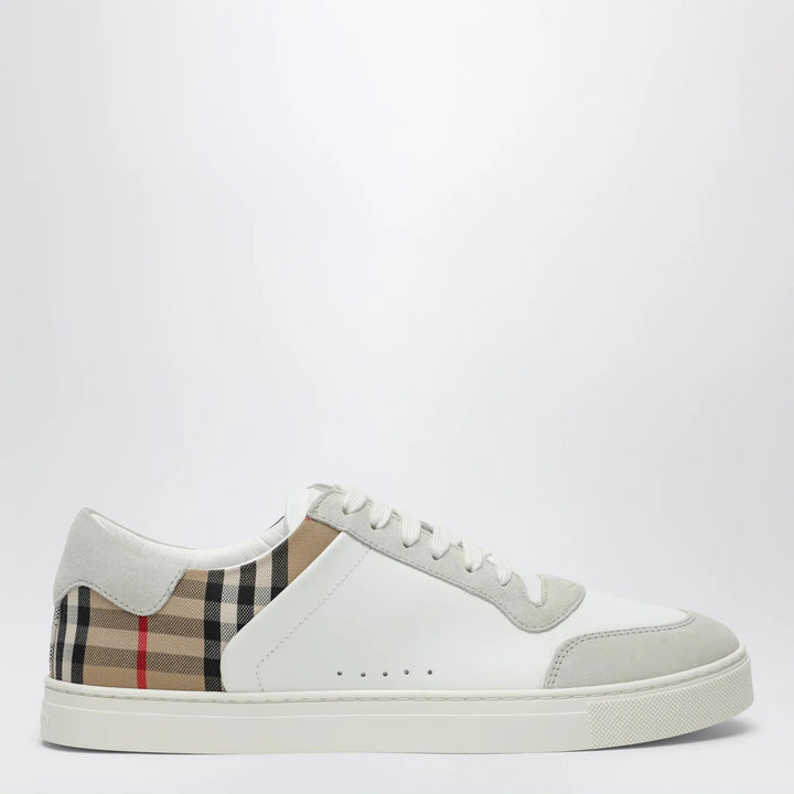 Burberry - White and Check leather Sneakers