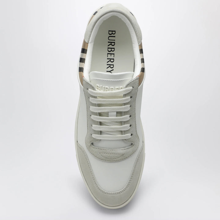 Burberry - White and Check leather sneakers
