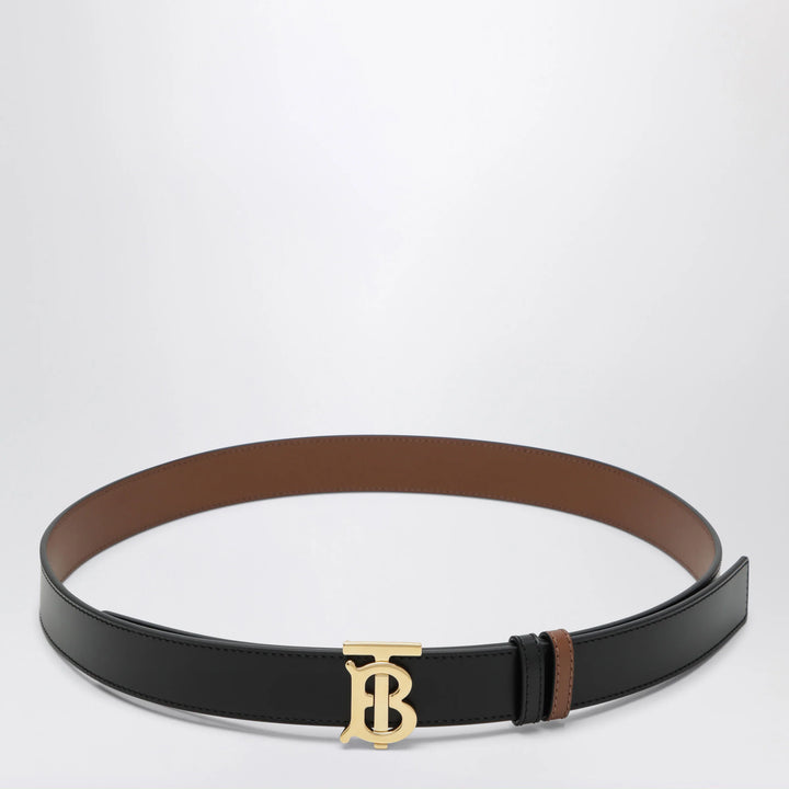 Burberry - Reversible TB leather belt in black and tan