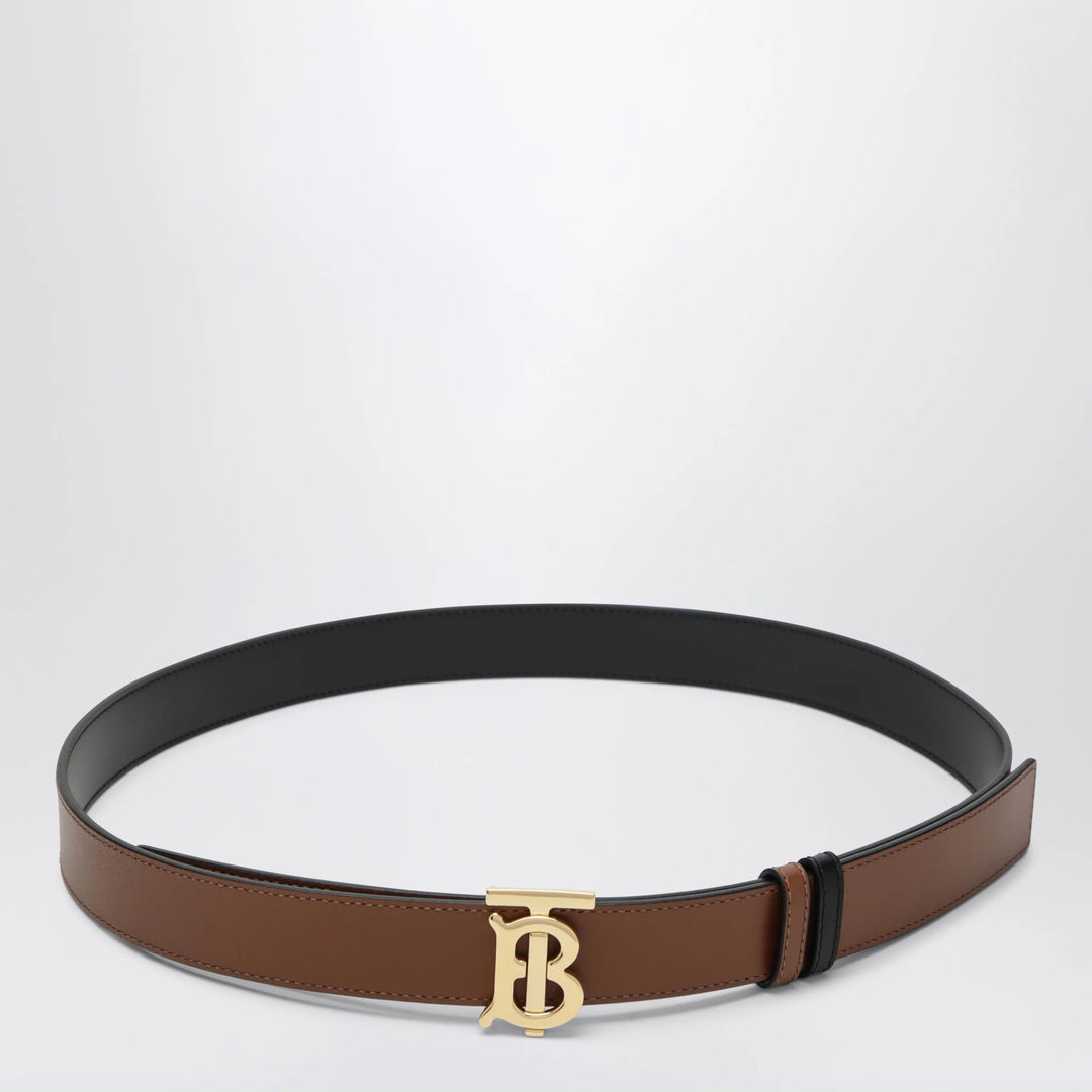 Burberry - Reversible TB leather belt in black and tan