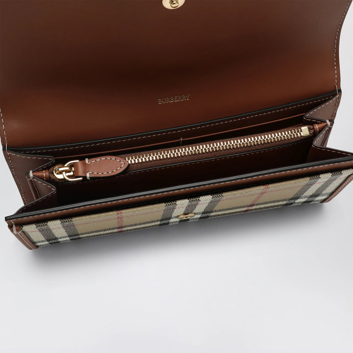 Burberry - Check continental wallet in coated cotton blend, beige