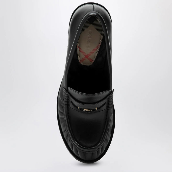 Burberry - Cadet black leather loafers with heel