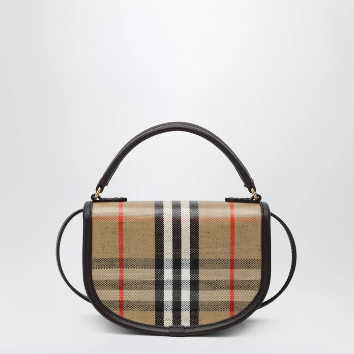 Burberry - Highlands mini bag in cotton and linen Sand