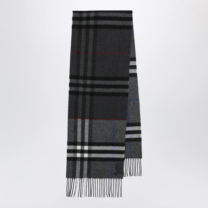 Burberry - Reversible check cashmere scarf in grey
