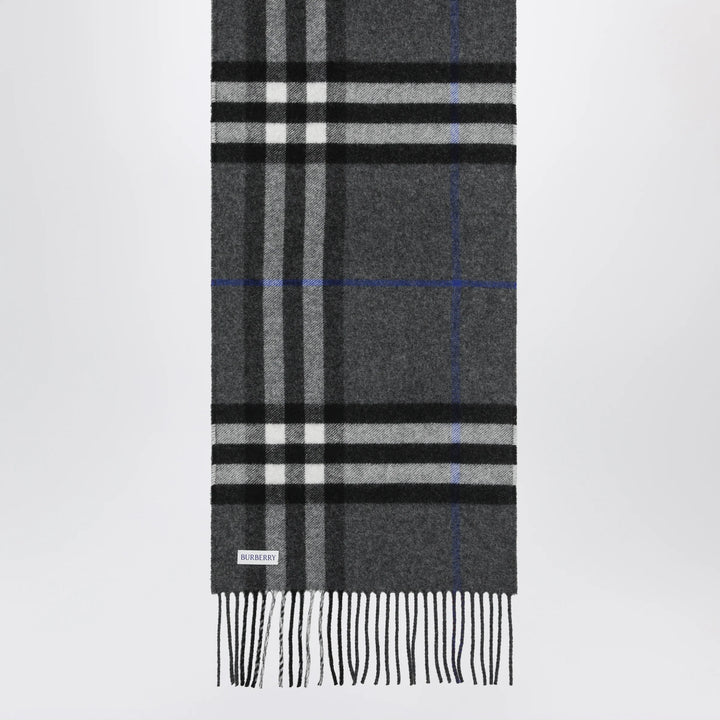 Burberry - Reversible check cashmere scarf in grey