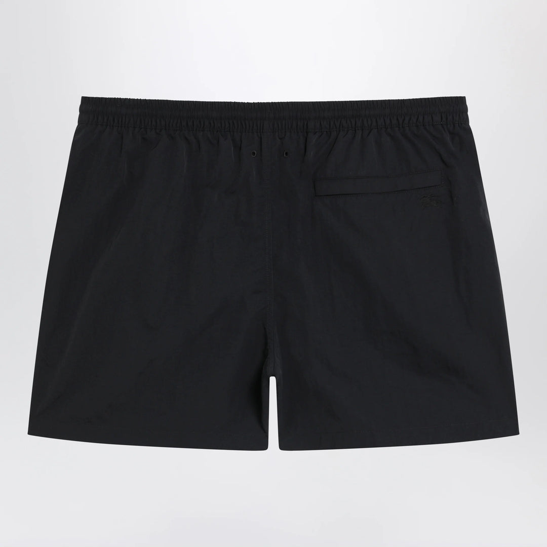 Burberry - Slim-fit swim shorts with Check trim in black nylon
