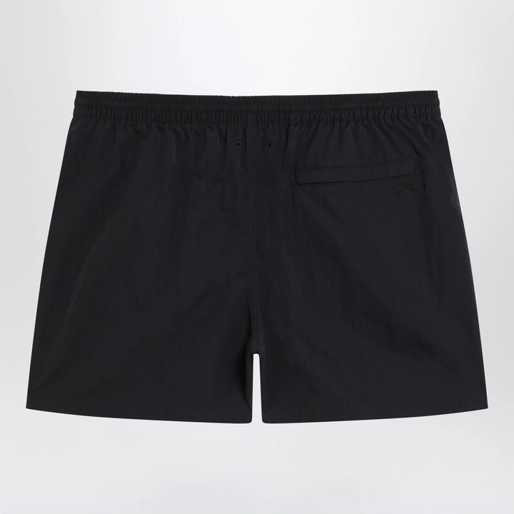 Burberry - Slim-fit swim shorts with Check trim in black nylon
