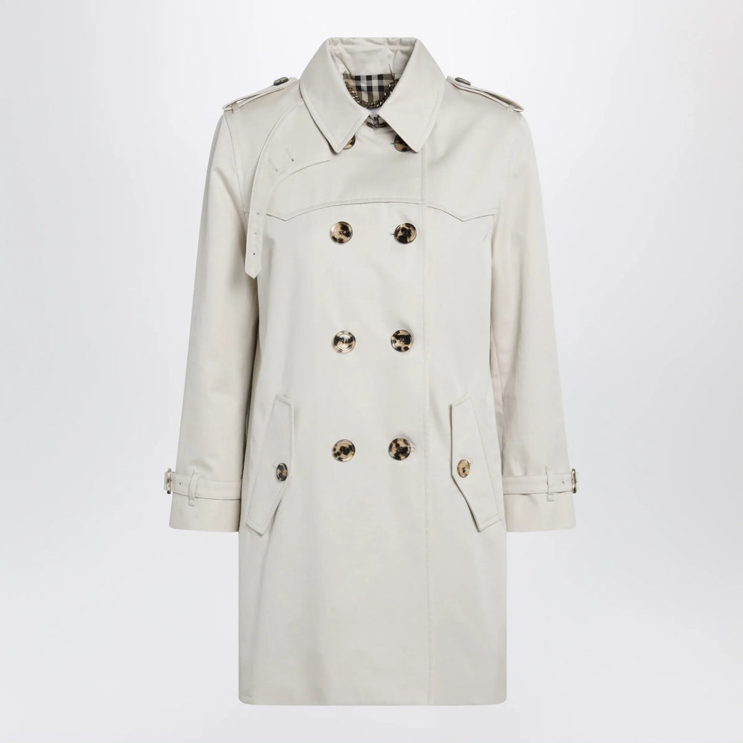 Burberry - Short Summerside trench coat in cotton gabardine beige Brand Apparel & Accessories > Clothing > Outerwear > Coats & Jackets 8 UK