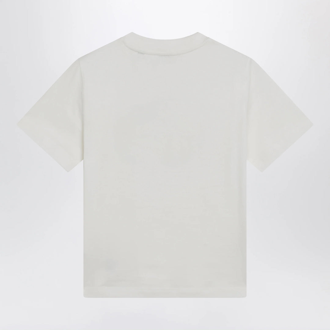 Burberry - White cotton Check T-shirt with Knight Stamp