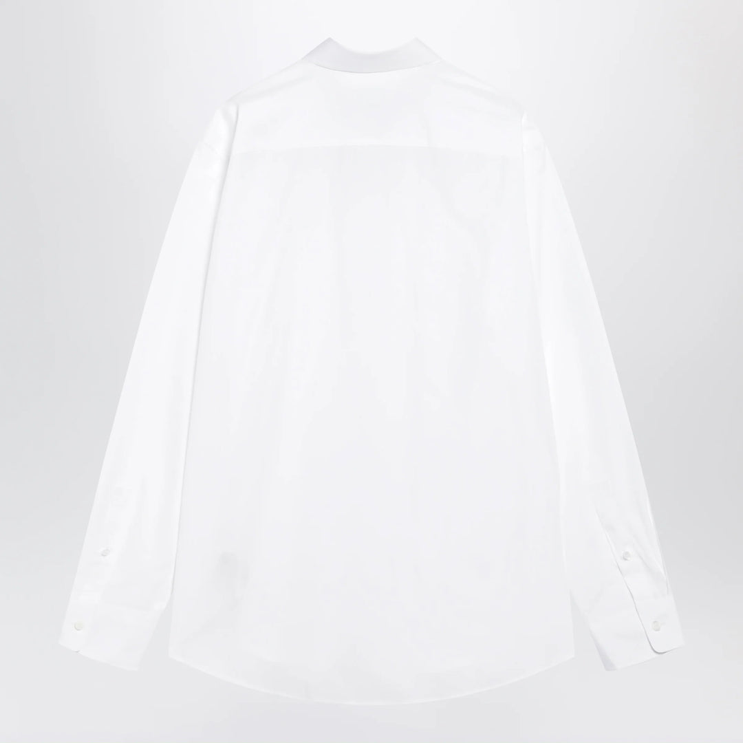 Burberry - Classic-fit cotton poplin shirt with Check trim, white