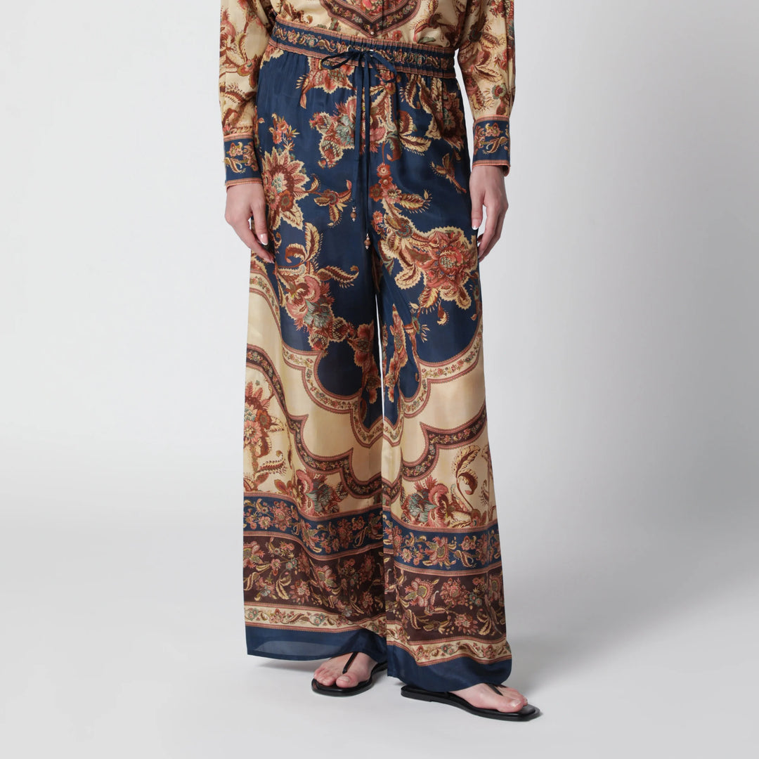 ZIMMERMANN - Aster navy Jacobean trousers