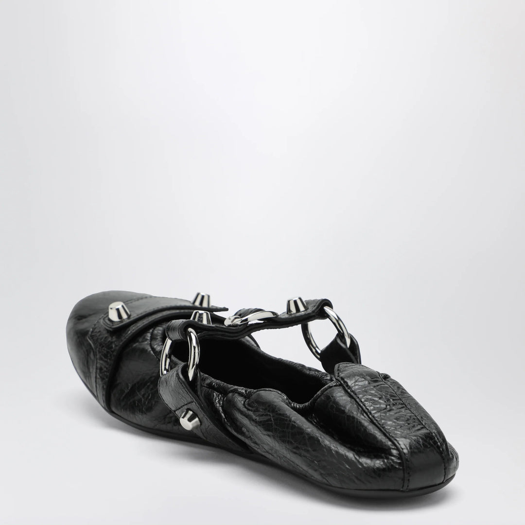 Balenciaga - City black ballet flats in Arena lambskin leather