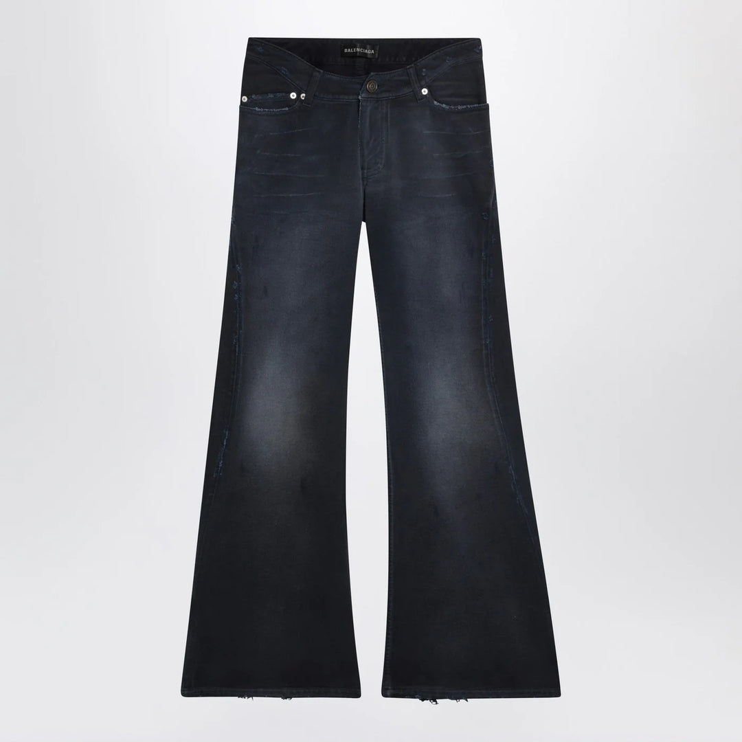 Balenciaga - Navy blue jeans with curved waist