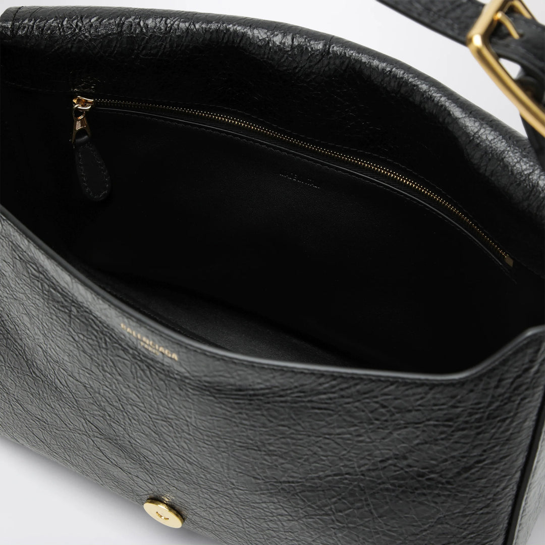 Balenciaga - Medium Clicca shoulder bag in lambskin leather, black