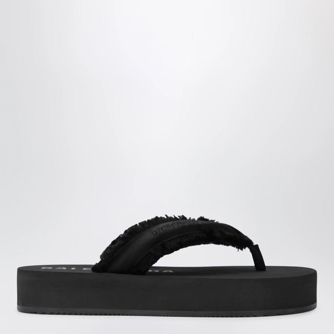 Balenciaga - Jet Lag thong sandals in black satin
