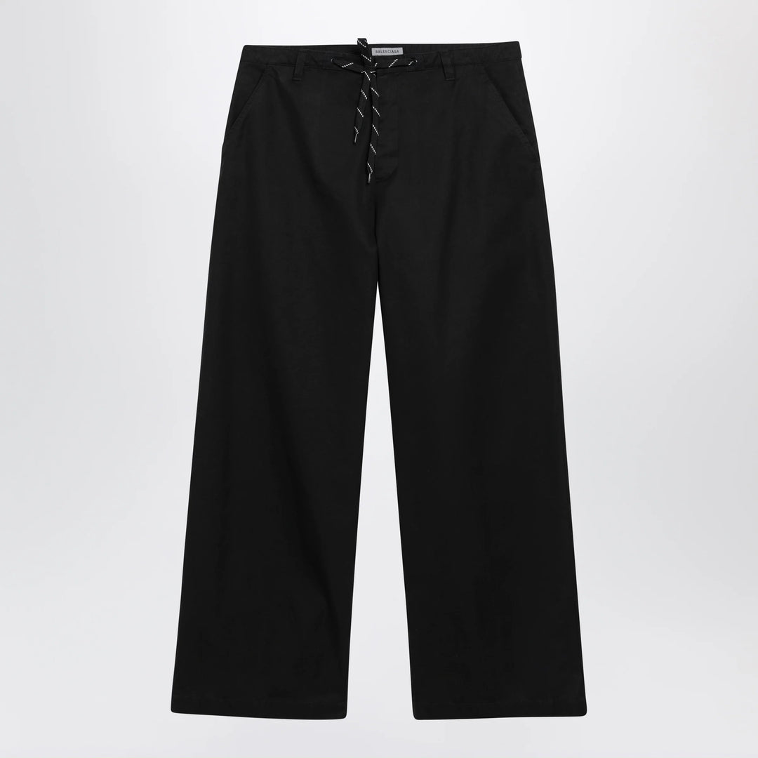 Balenciaga - Black cotton twill chino trousers
