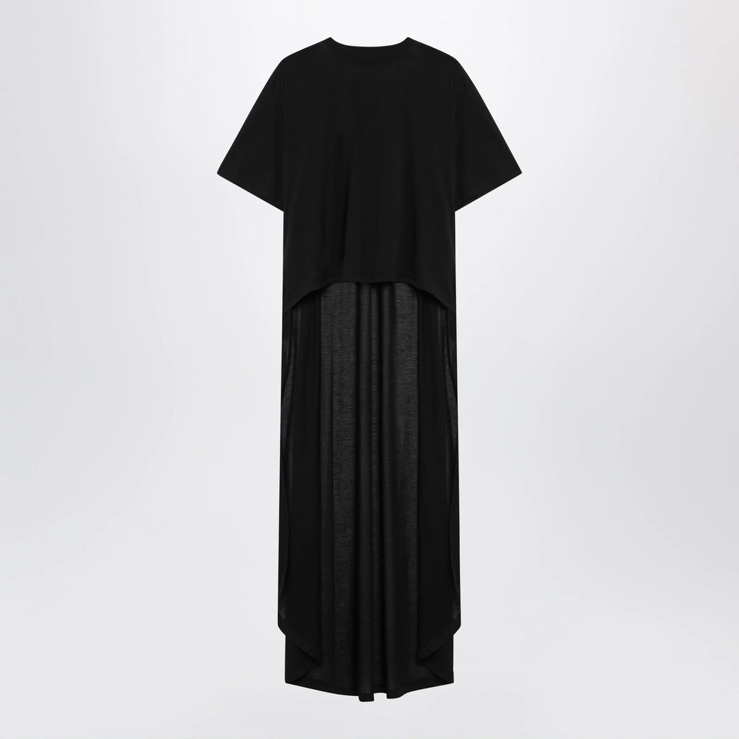 Balenciaga - Black maxi train T-shirt in cotton jersey