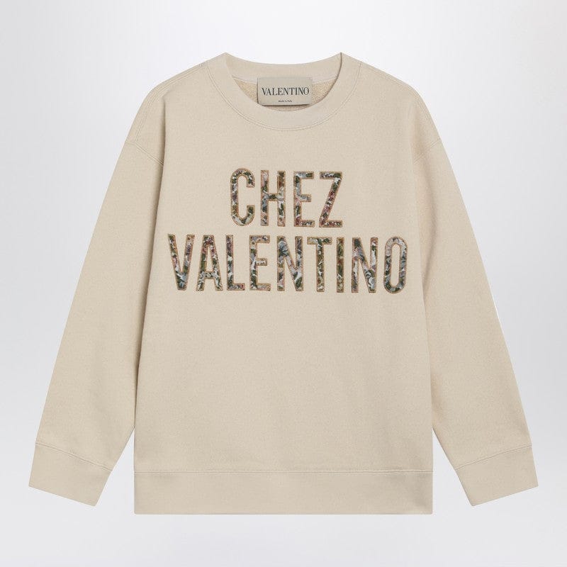 Shirts & Tops Valentino Garavani - Ivory cotton sweatshirt with Chez Valentino floral motif - M Brand