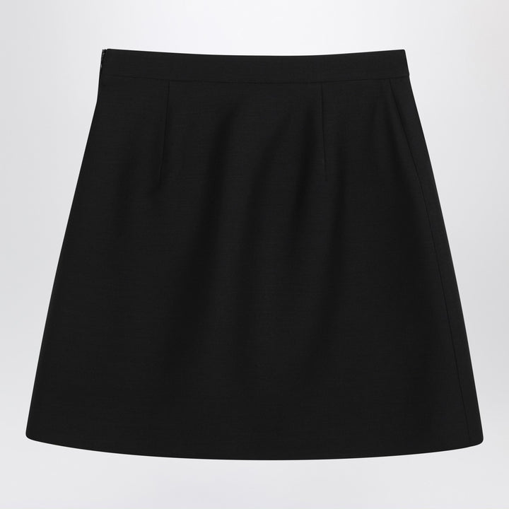 Valentino Black mini skirt with V Gold detail