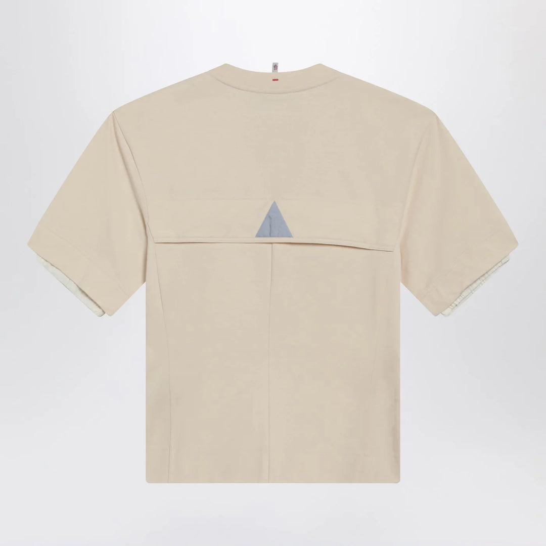 Moncler Grenoble - White cotton-blend T-shirt with logo patch