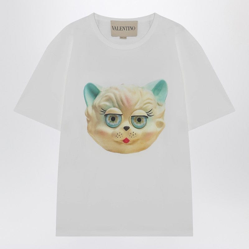 Shirts & Tops Valentino - White T-shirt with Le Chat De La Maison print - S Brand