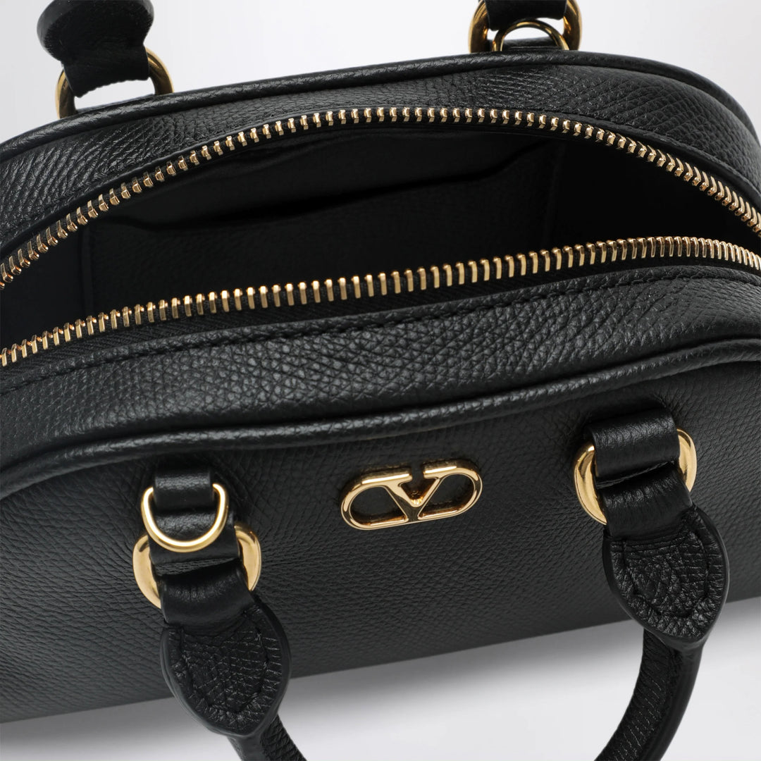 Valentino Garavani - Black VLogo Signature mini duffle bag in grained calfskin