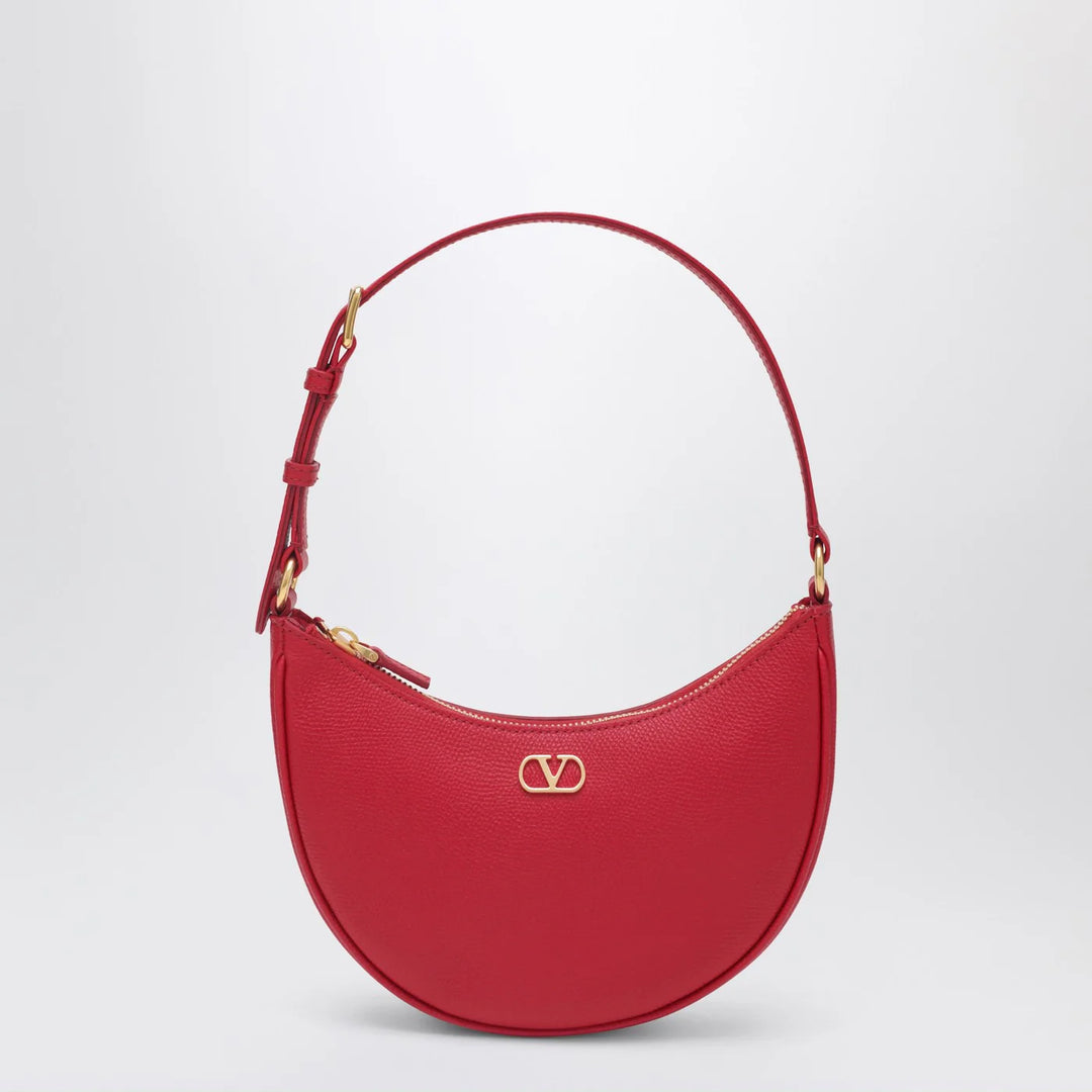 Valentino Garavani - Red leather Vlogo Signature mini hobo bag