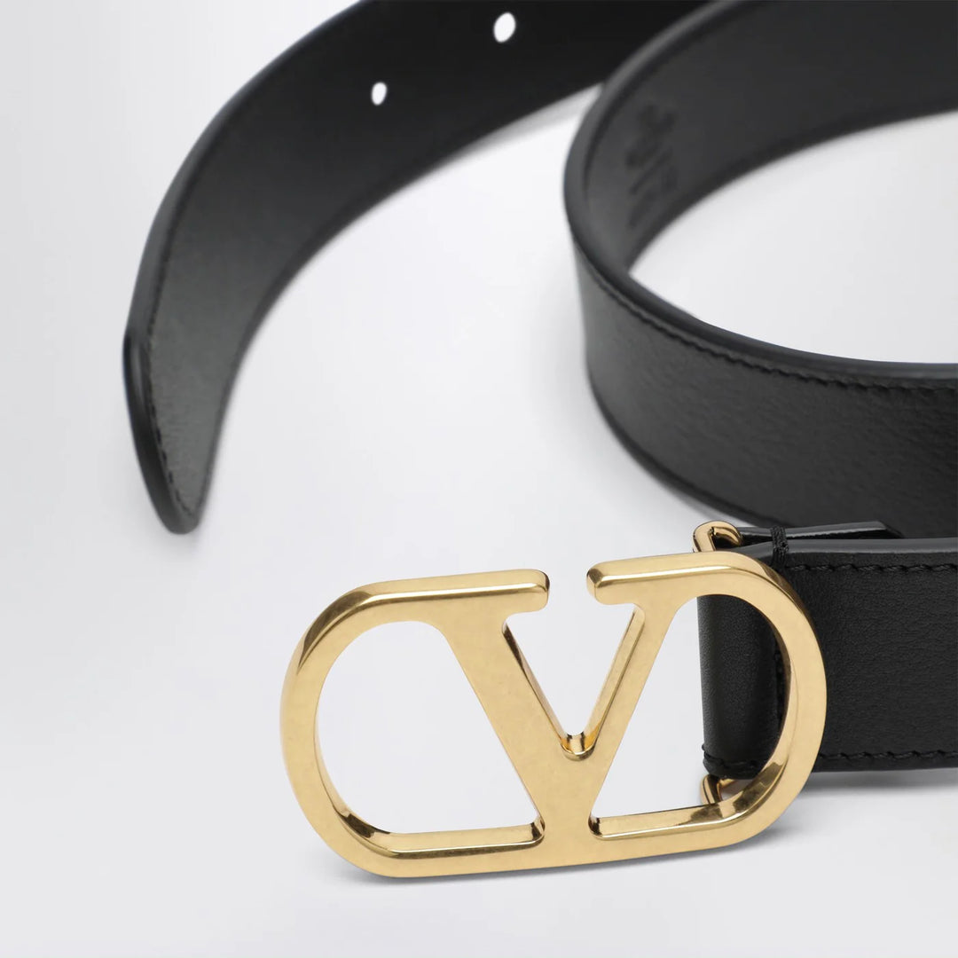 Valentino Garavani - Black 3 cm Vlogo Signature leather belt
