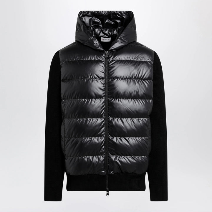 Moncler - Black padded wool zip-up hoodie