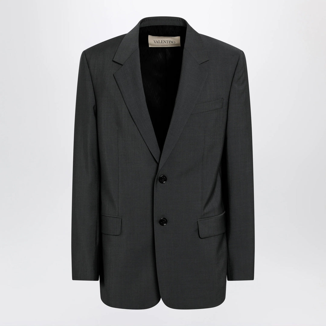 Valentino - Single-breasted wool and mohair jacket in black