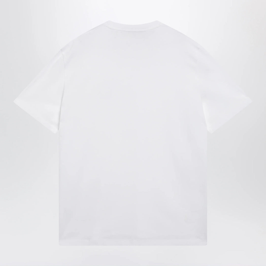 Valentino - White cotton T-shirt with VLogo embroidery