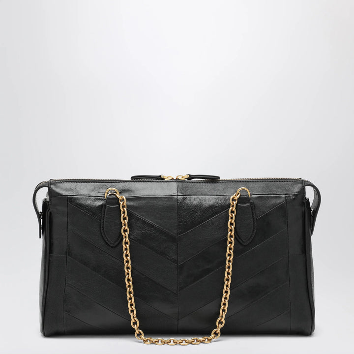 Valentino Garavani - Panthea Chevron Bag in Black Leather