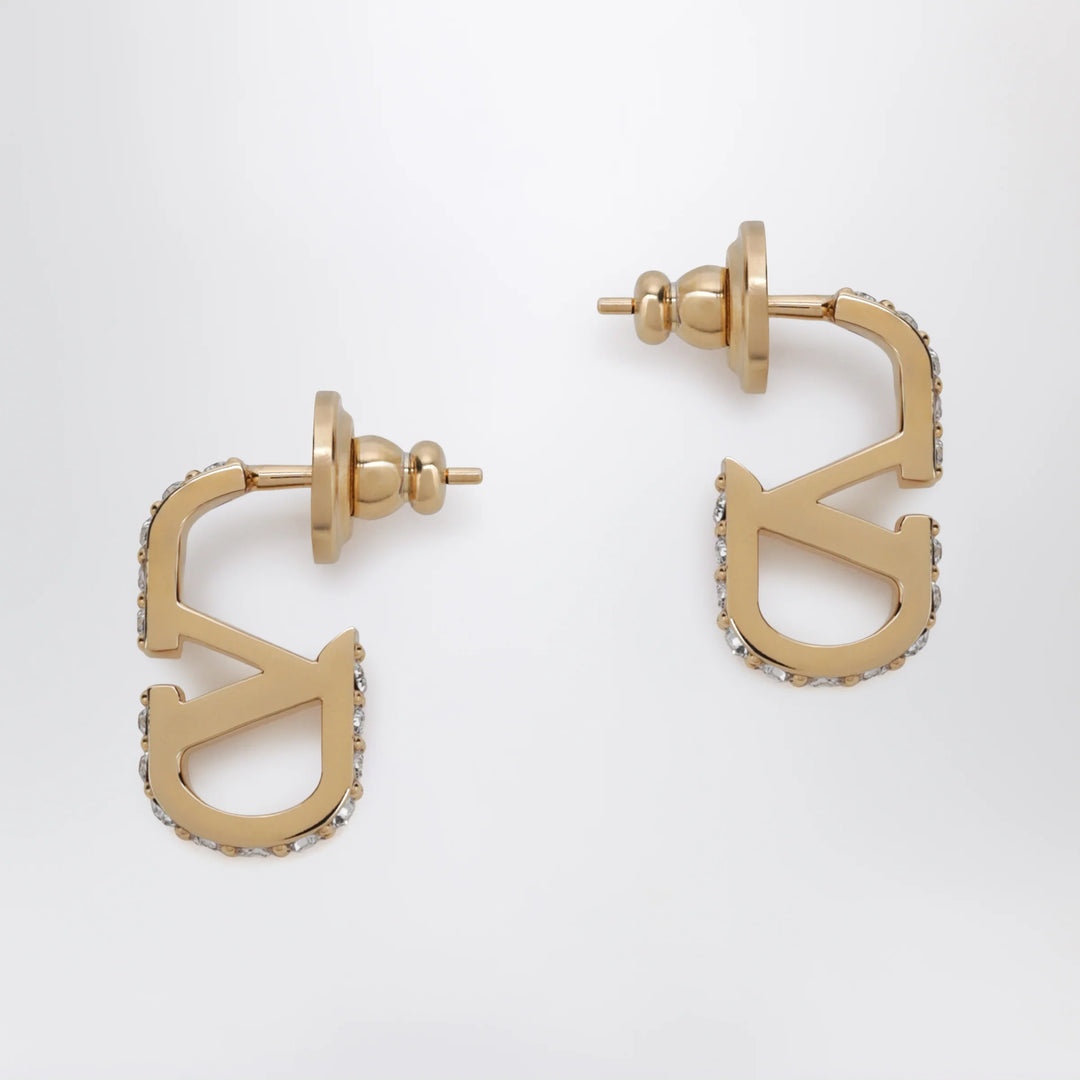 Valentino Garavani - Gold-tone VLogo Signature earrings with crystals